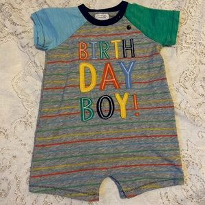 Mud Pie Birthday Boy Shortall 12-18 months